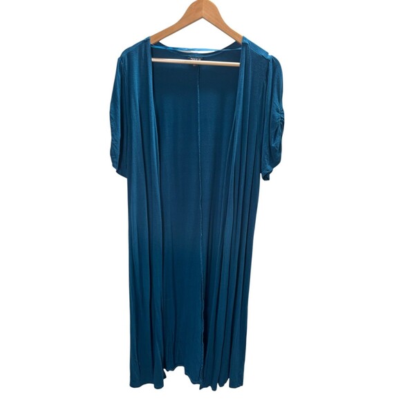 Torrid Duster Cardigan Women's Size 2X Blue Short Sleeve - Picture 1 of 5